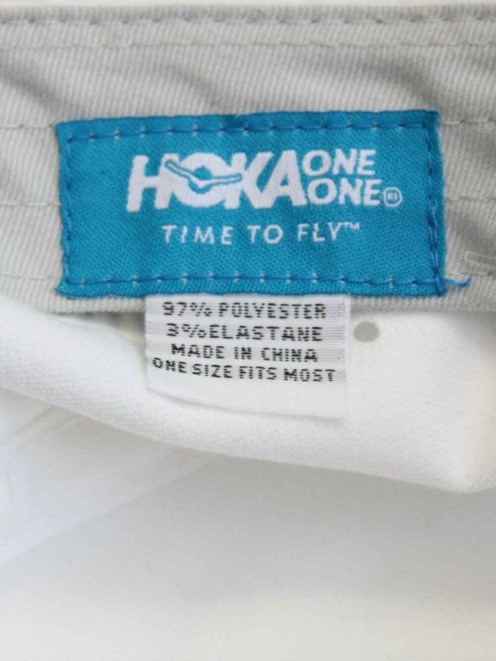 HOKA Hat Adjustable White Gray Summer Mile Club Running Cap Unisex One Size - Picture 4 of 4